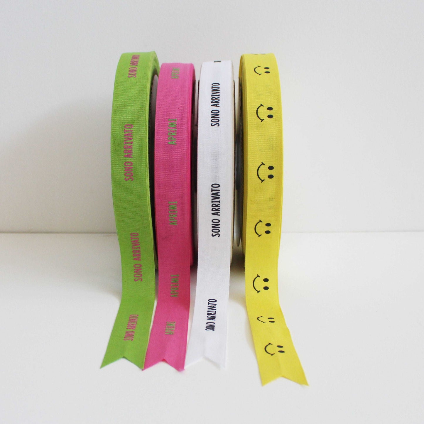 Nastro decorativo in cotone biodegradabile personalizzato con scritta - 100 mt